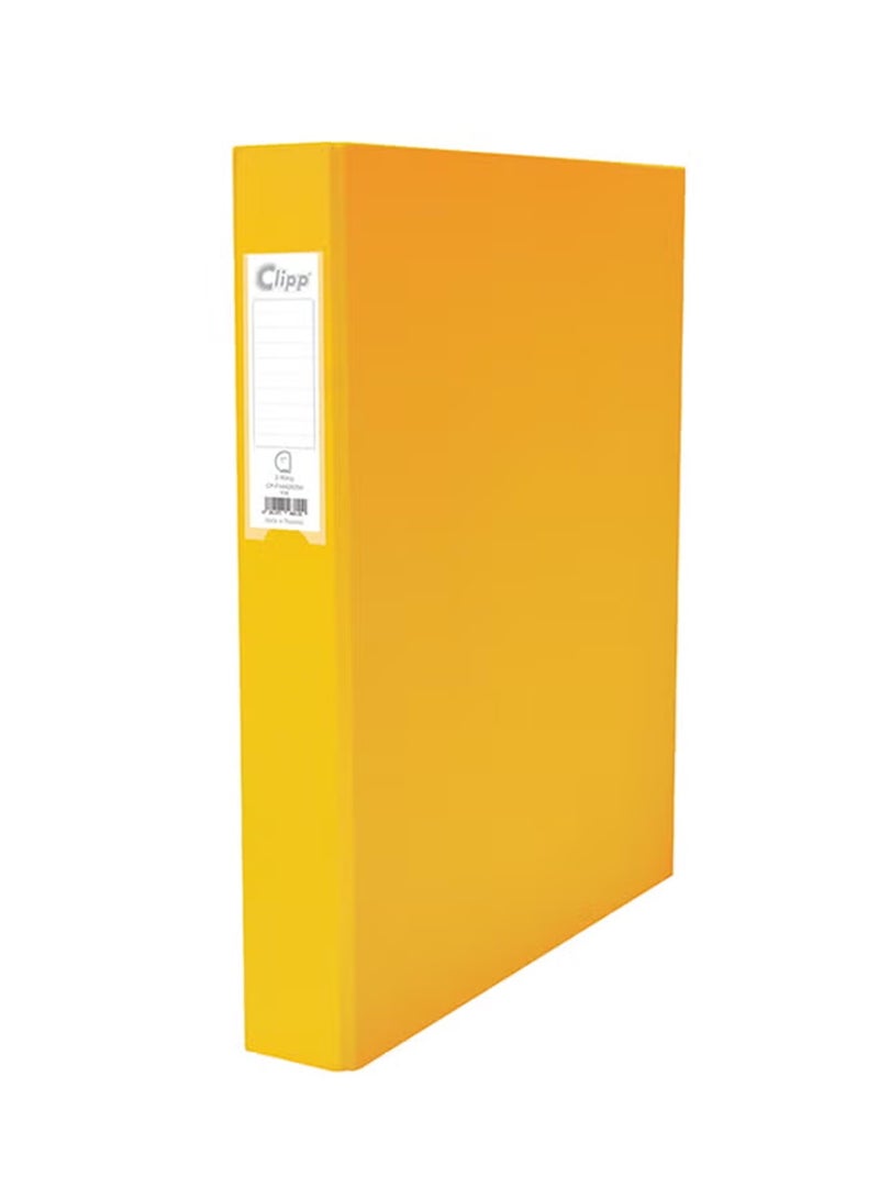CLIPP A4 Size D-ring Binder With Two Rings 1 Inch Width Yellow 