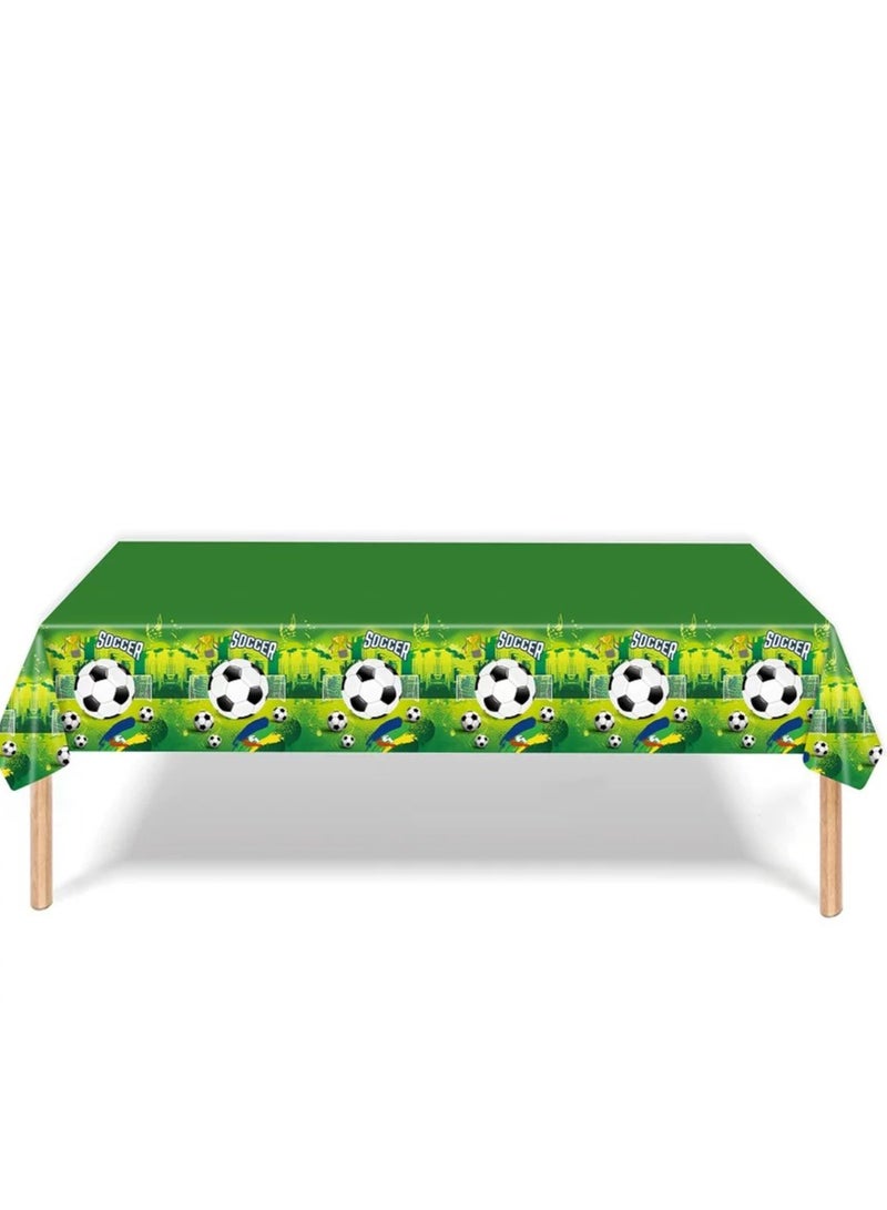2pcs Football Theme Pattern Disposable Waterproof Birthday Tablecloth Party Supplies Decoration Tablecloth (Size: 137cm*183cm)  - Image 1