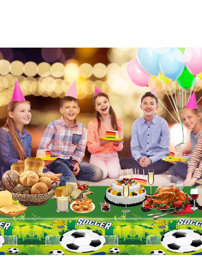 2pcs Football Theme Pattern Disposable Waterproof Birthday Tablecloth Party Supplies Decoration Tablecloth (Size: 137cm*183cm)  - Image 2