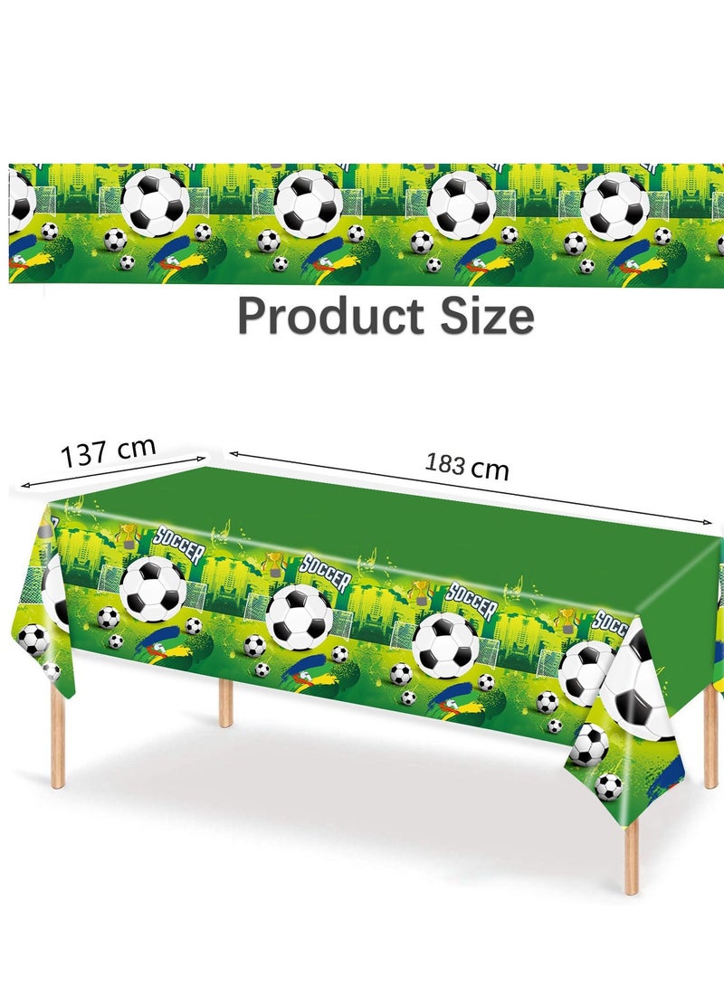 2pcs Football Theme Pattern Disposable Waterproof Birthday Tablecloth Party Supplies Decoration Tablecloth (Size: 137cm*183cm)  - Image 4