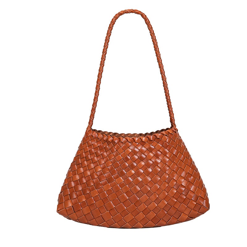 Woven Genuine Leather Shoulder Bag - Image 5