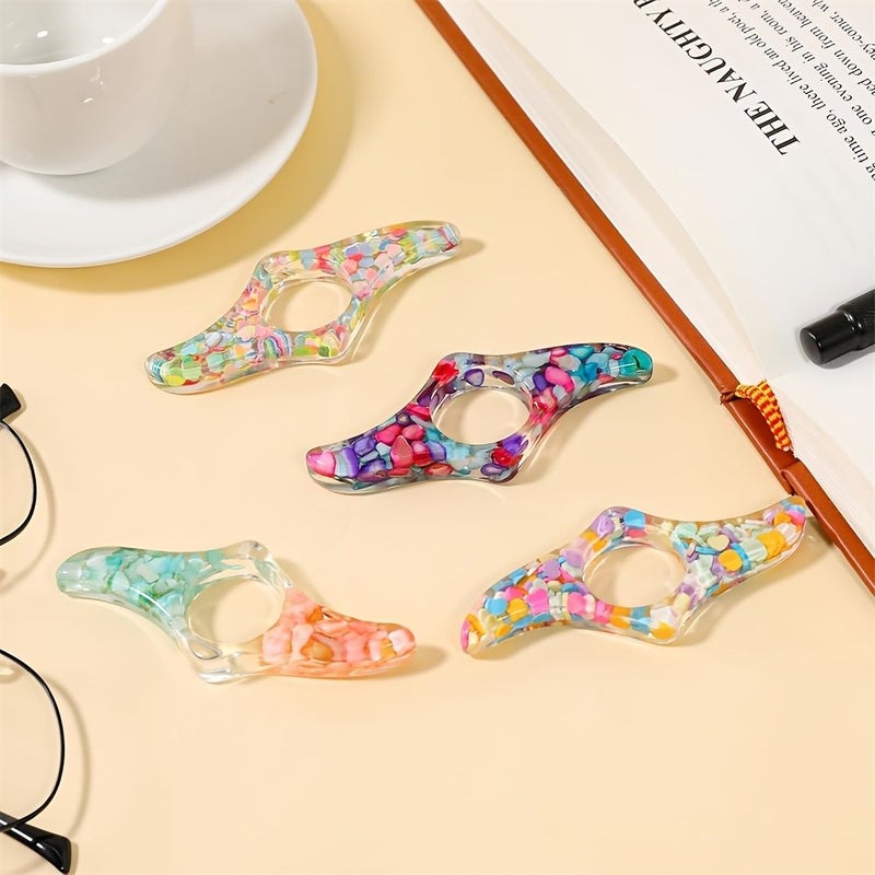 4pc Acrylic Resin Transparent Bookmarks Thumb Book Holder Reading Gift - Image 4