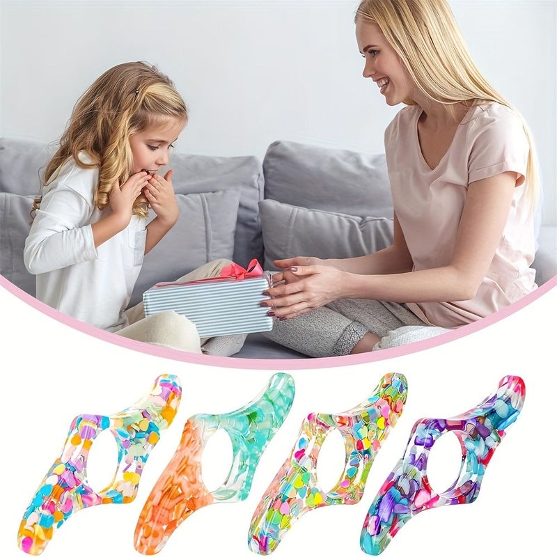 4pc Acrylic Resin Transparent Bookmarks Thumb Book Holder Reading Gift - Image 3