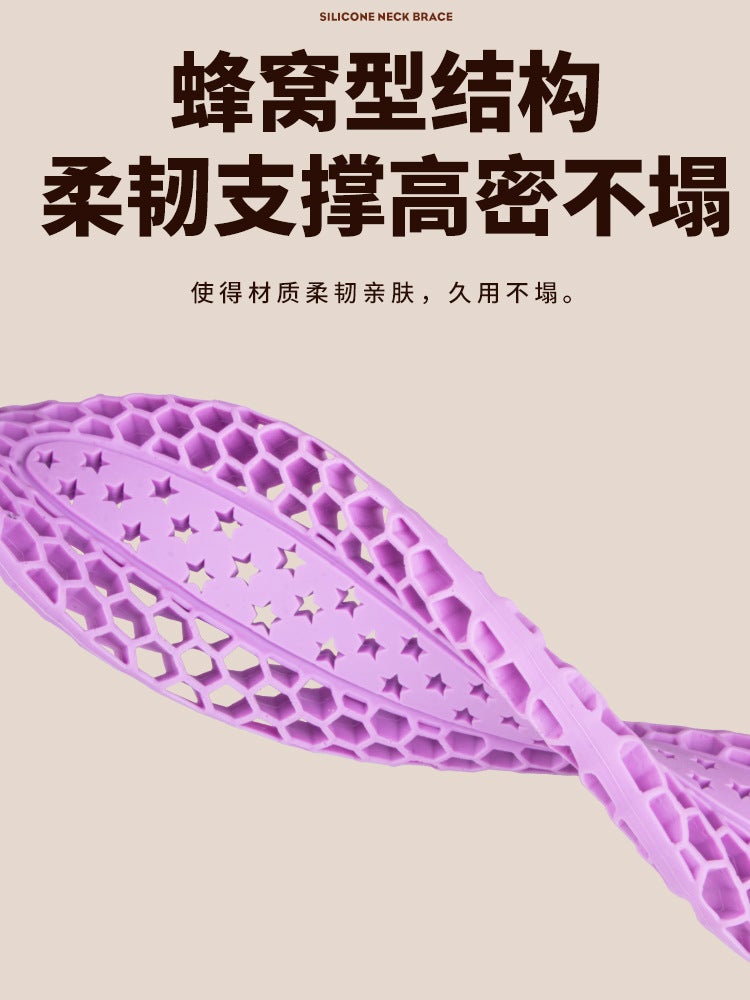 Neck Brace For Forward Head Posture Correction, Honeycomb-Shaped Silicone Support For Cervical Spine, Anti-Head Drooping Neck Brace For Use - Image 5