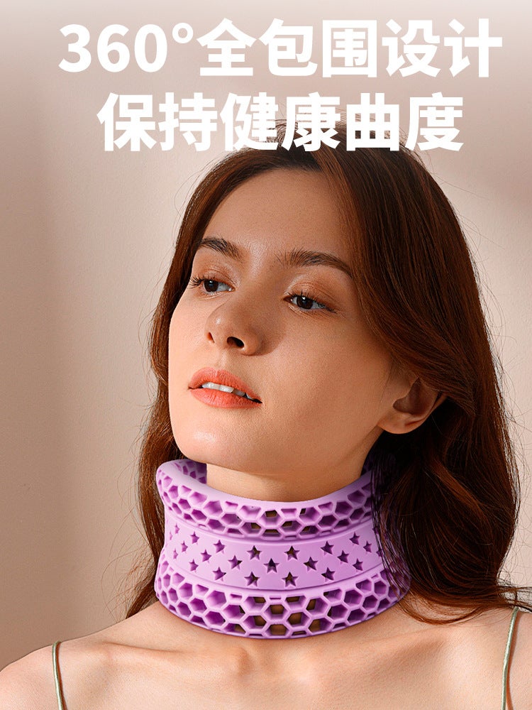 Neck Brace For Forward Head Posture Correction, Honeycomb-Shaped Silicone Support For Cervical Spine, Anti-Head Drooping Neck Brace For Use - Image 4