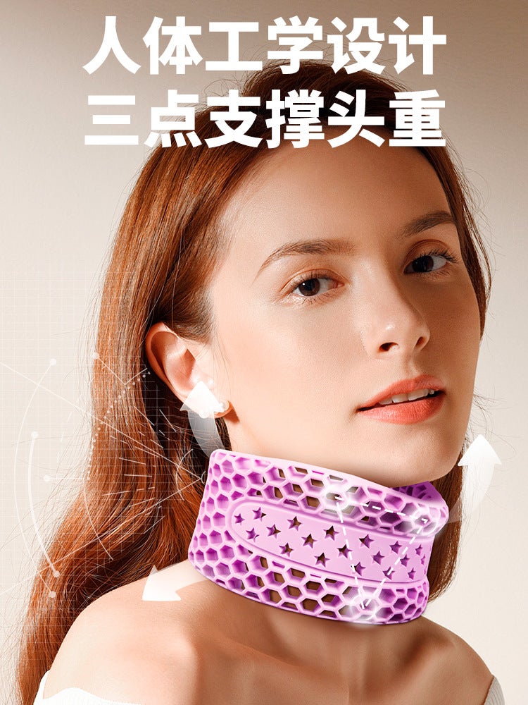 Neck Brace For Forward Head Posture Correction, Honeycomb-Shaped Silicone Support For Cervical Spine, Anti-Head Drooping Neck Brace For Use - Image 2
