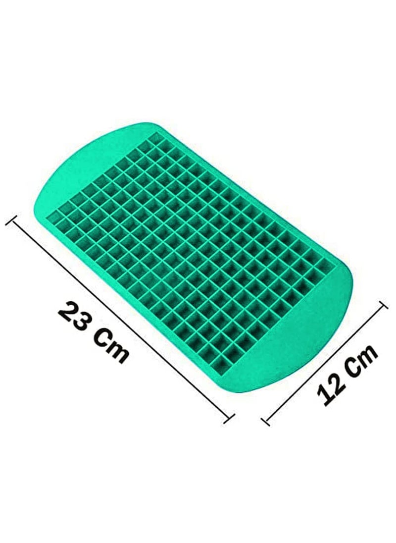 Karp KARP Silicone Mini Ice Cube Trays - 160 Small Crushed Ice Cube Molds, Easy Release for Chilling Whiskey Cocktails, BPA Free, Flexible & Stackable for Freezer - (Bottle Green)  - Image 2