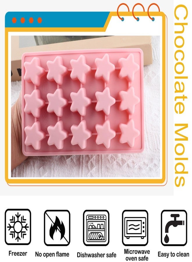 YIMINGMOLD قوالب شوكولاتة على شكل نجمة من YIMINGMOLD، 15 تجويفًا، قالب سيليكون على شكل نجمة لحلوى الشوكولاتة - Image 3