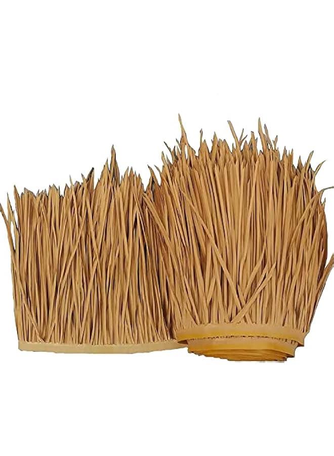 Generic Tiki Bar Roof Artificial Mexican Palm Runner Roll Thatch Tile,Serve You for 10 Years,Straw Roof for Tiki Bar Garden Patio Gazebos Wall Decoration(Size:19.6''H*39.3''L,Color:Yellow B)  - Image 1