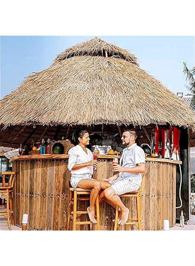 Generic Tiki Bar Roof Artificial Mexican Palm Runner Roll Thatch Tile,Serve You for 10 Years,Straw Roof for Tiki Bar Garden Patio Gazebos Wall Decoration(Size:19.6''H*39.3''L,Color:Yellow B)  - Image 3