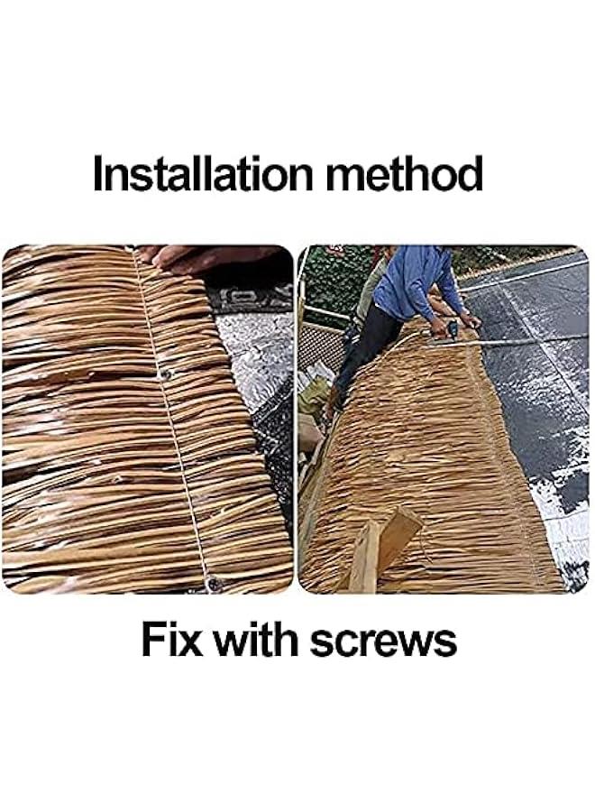 Generic Tiki Bar Roof Artificial Mexican Palm Runner Roll Thatch Tile,Serve You for 10 Years,Straw Roof for Tiki Bar Garden Patio Gazebos Wall Decoration(Size:19.6''H*39.3''L,Color:Yellow B)  - Image 5