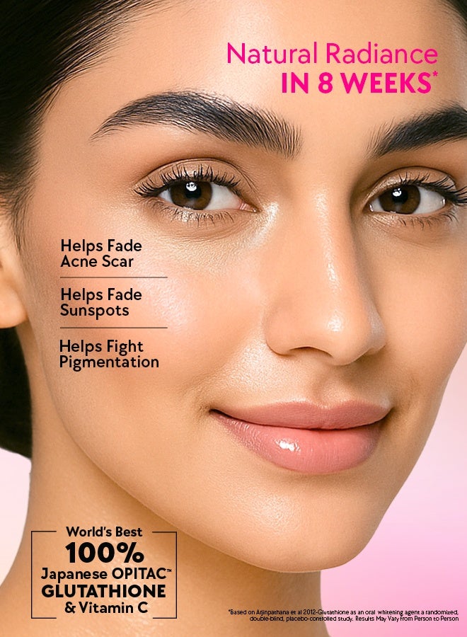 CHICNUTRIX غلو - جلوتاثيون ياباني وفيتامين سي لبشرة متألقة وموحدة اللون - 10 أقراص فوارة، بنكهة الفراولة والليمون - Image 4