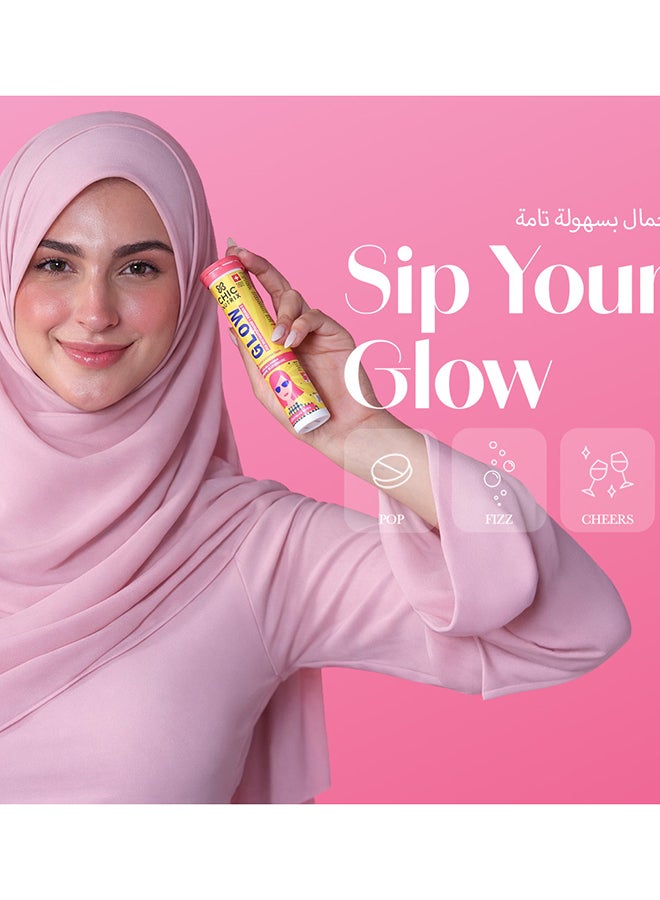 CHICNUTRIX Glow - Japanese Glutathione & Vit. C for skin radiance & even tone - 10 Effervescent Tablets, Strawberry-Lemon flavour - Image 5