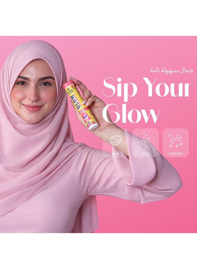 CHICNUTRIX Glow - Japanese Glutathione & Vit. C for skin radiance & even tone - 10 Effervescent Tablets, Strawberry-Lemon flavour - Image 3