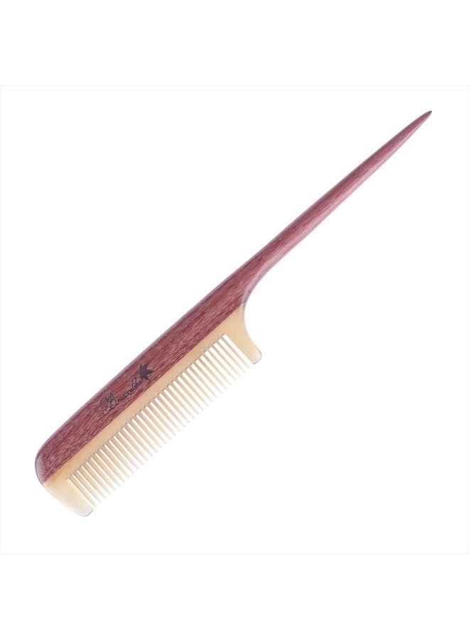 Breezelike Hair Combs - Fine Tooth Sheep Horn Comb with Purpleheart Wood Tail - No Static Teasing Hair Comb for Women - Image 2