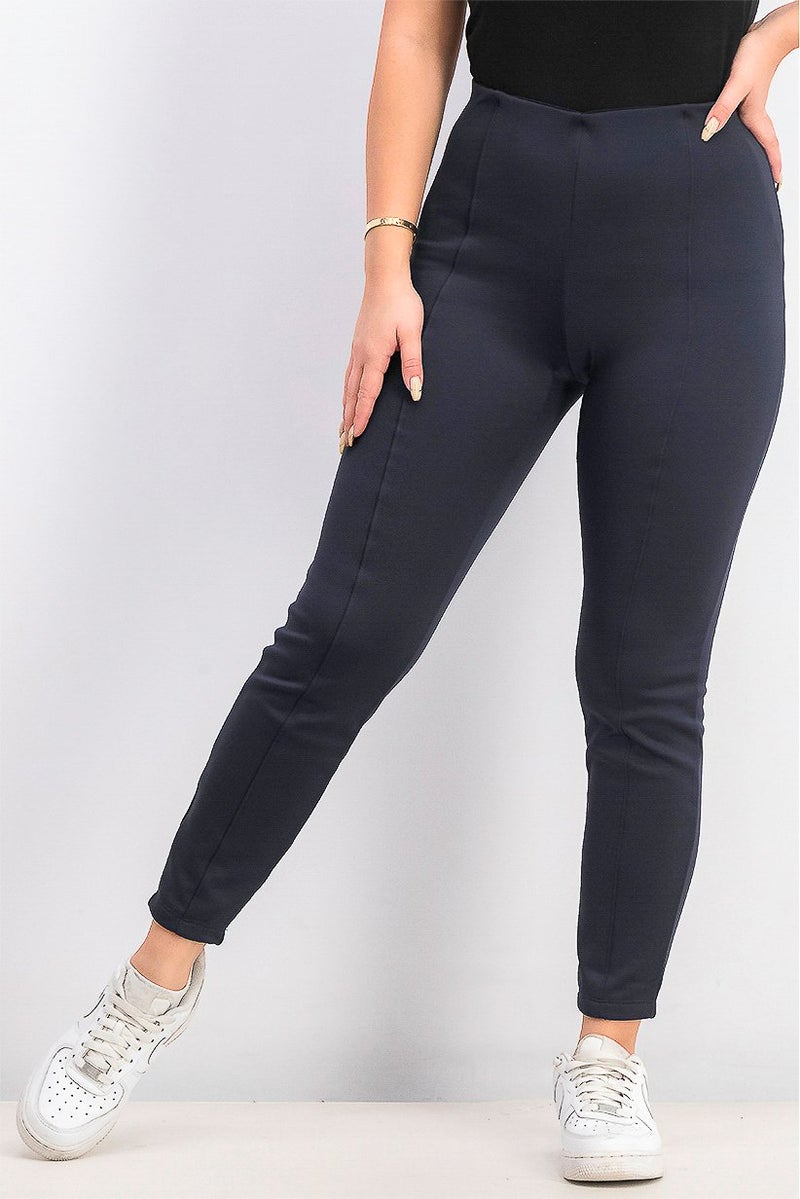 Tchibo Women Plain Full Tights, Navy - Image 1