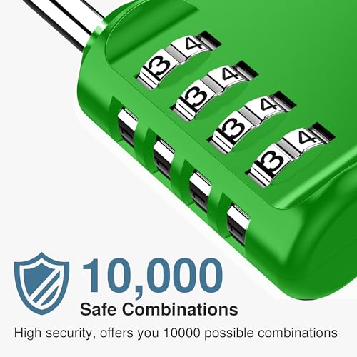 Puroma 1 Pack Combination Lock for Locker 4 Digit Outdoor Waterproof Padlock for School, Gym, Sports, Fence, Toolbox, Gate, Case, Outdoor, Hasp Storage, Cabinets (Green) - Image 2