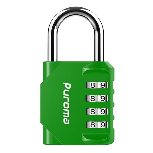 Puroma 1 Pack Combination Lock for Locker 4 Digit Outdoor Waterproof Padlock for School, Gym, Sports, Fence, Toolbox, Gate, Case, Outdoor, Hasp Storage, Cabinets (Green) - Image 1