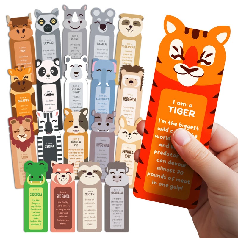 Only Zest 100 Bulk Bookmarks for Kids 2x6 inches â€“ Multiple Designs â€“ 20 Different Animal Fun Facts â€“ Book Marks for Reading, Kids Classroom Rewards, Student Incentives, Supplies for Teachers - Image 1