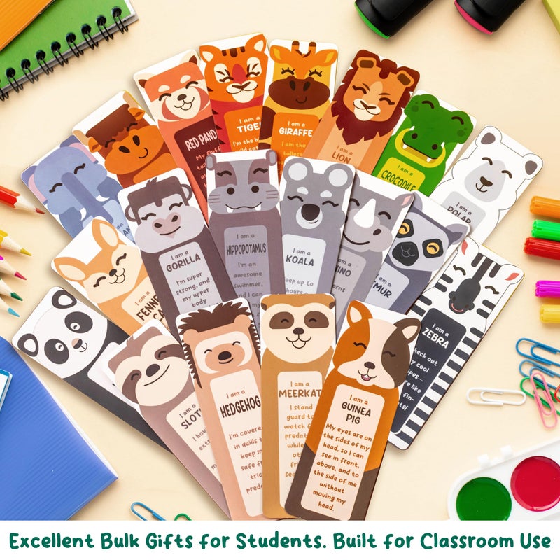Only Zest 100 Bulk Bookmarks for Kids 2x6 inches â€“ Multiple Designs â€“ 20 Different Animal Fun Facts â€“ Book Marks for Reading, Kids Classroom Rewards, Student Incentives, Supplies for Teachers - Image 5