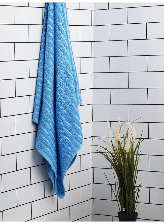 Welspun 2-in-1 100% Cotton 250 GSM Bath Towel-Royal Blue - Image 1