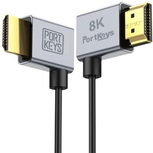 Portkeys 8K Ultra Thin HDMI Cable 2.5mm Diameter, A Slim Soft Cable 48Gbps Ultra High Speed HDMI 2.1 Cord 8K@60Hz, 4K@120Hz for Monitor, PS5, Xbox, PC, HDTV (A to A, 30cm) - Image 1