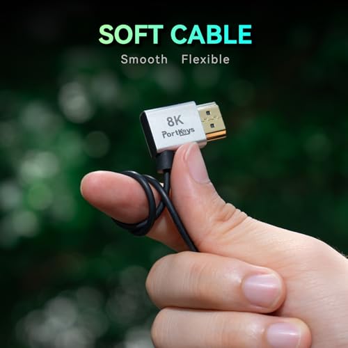 Portkeys 8K Ultra Thin HDMI Cable 2.5mm Diameter, A Slim Soft Cable 48Gbps Ultra High Speed HDMI 2.1 Cord 8K@60Hz, 4K@120Hz for Monitor, PS5, Xbox, PC, HDTV (A to A, 30cm) - Image 5