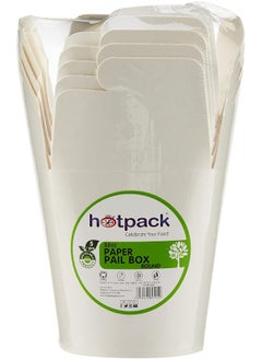 Hotpack Hotpack Disposable Take Away Pail Box White Round for Food Storage, 32 ounce, 5 Pieces  - Image 1