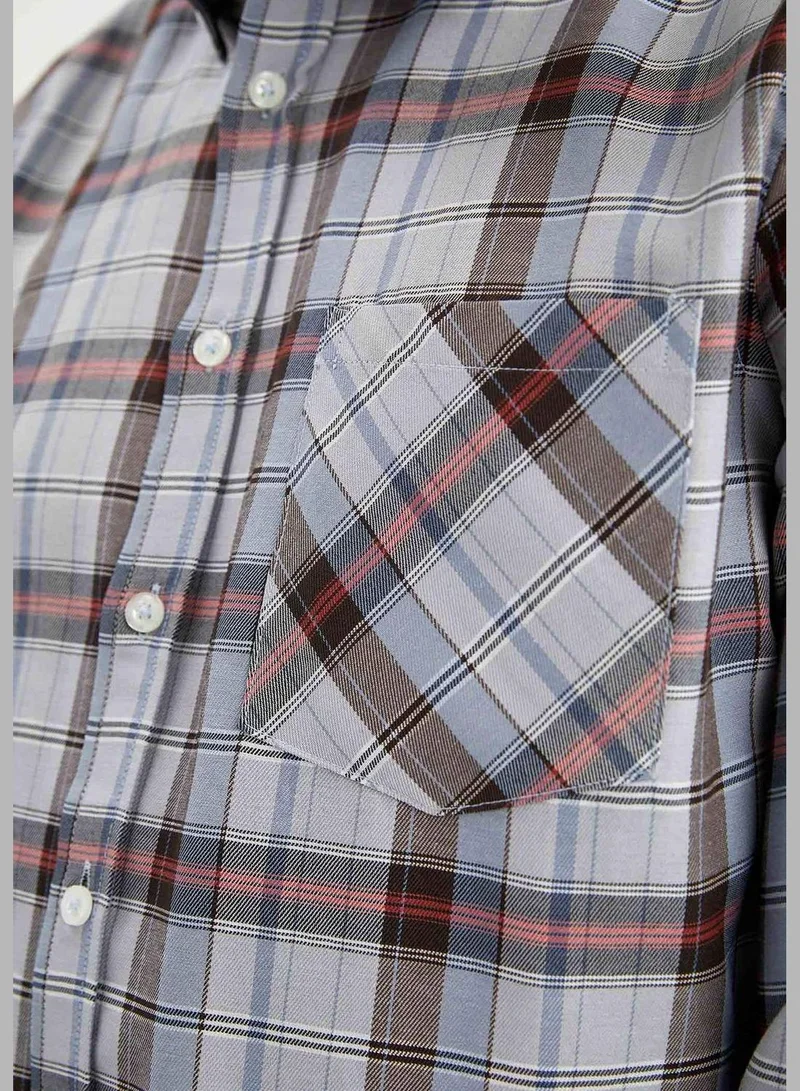 DeFacto Modern Fit Long Sleeve Check Patterned Shirt