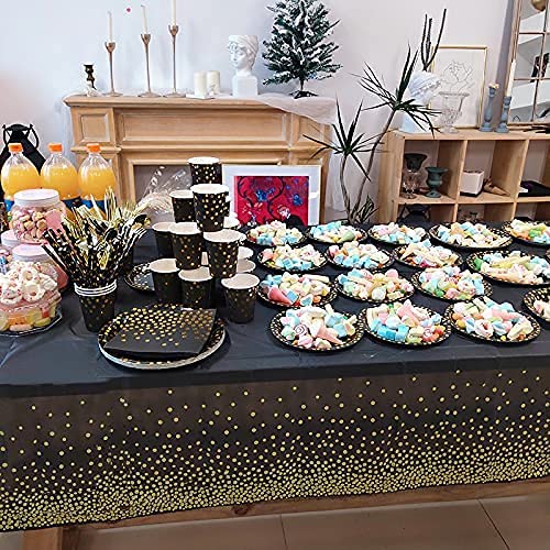 YAOSHENG 200 Pieces Rose Gold Party Supplies - Rose Gold Paper Plates & Napkins Cups Silverware Serves 25 Sets for Wedding Bridal Shower Engagement Birthday Parties (Black  12 * 24 * 24cm) - Image 5