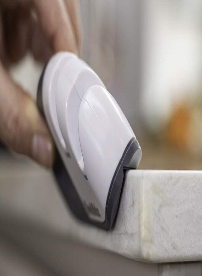 Smith's 51002 Edge Grip™ Select 2-Stage Sharpener - White - Compact - Non-Slip Base - Patented V Grip - Straight Edge Blades - Carbide & Ceramic Sharpeners - Image 3