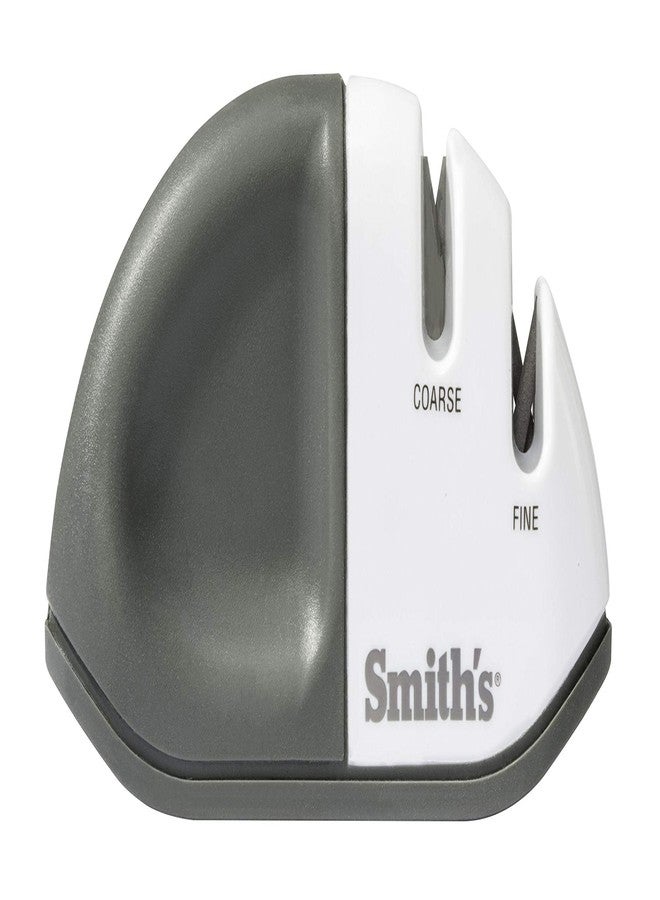 Smith's 51002 Edge Grip™ Select 2-Stage Sharpener - White - Compact - Non-Slip Base - Patented V Grip - Straight Edge Blades - Carbide & Ceramic Sharpeners - Image 1