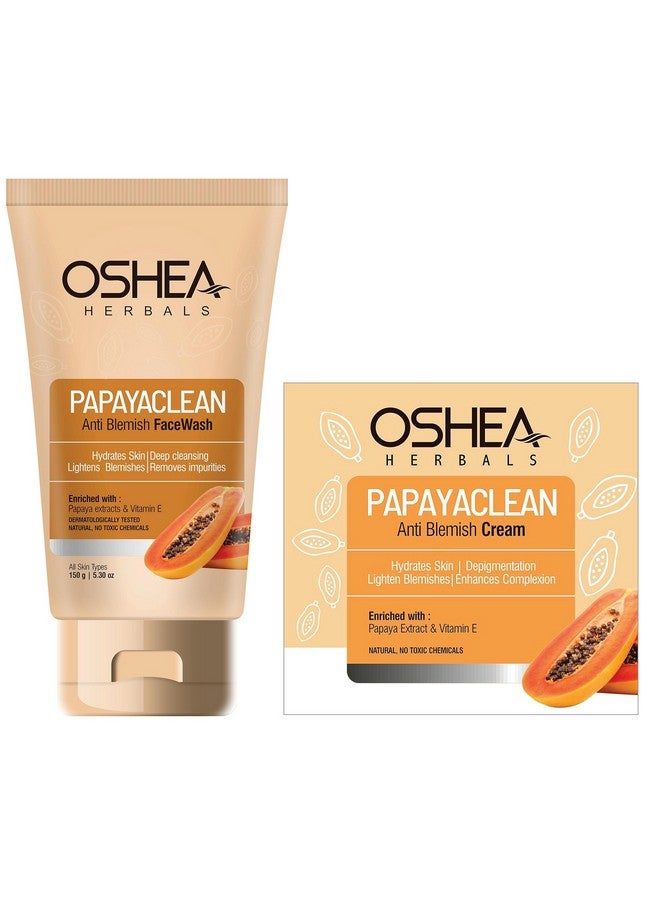OSHEA Herbals Papayaclean Anti Blemishes (Papaya Face Wash + Papaya Cream 150Gm + 50Gm (Pack Of 1)) - Image 1