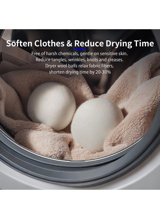 Qiseec Wool Dryer Balls 6 Pack - 3 Inch XL, Dryer Balls Laundry Reusable, Natural Fabric Softener, Reduce Drying Time and Prevent Wrinkles - Image 3