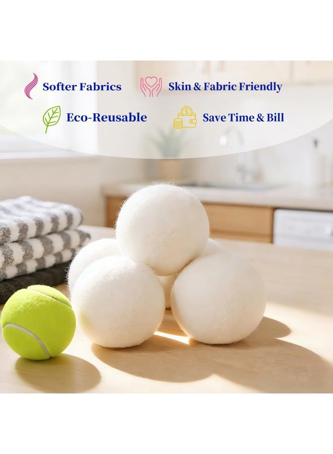 Qiseec Wool Dryer Balls 6 Pack - 3 Inch XL, Dryer Balls Laundry Reusable, Natural Fabric Softener, Reduce Drying Time and Prevent Wrinkles - Image 4