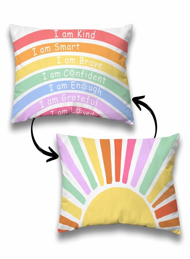ONDTOM 12x20 Inch Classroom Decorative Throw Pillow Cover, 1 Pack Double-Sided, Boho Rainbow Mental Health Gifts for Kids Playroom School Reading Corner Counselor Therapist Office -A03 - Image 1
