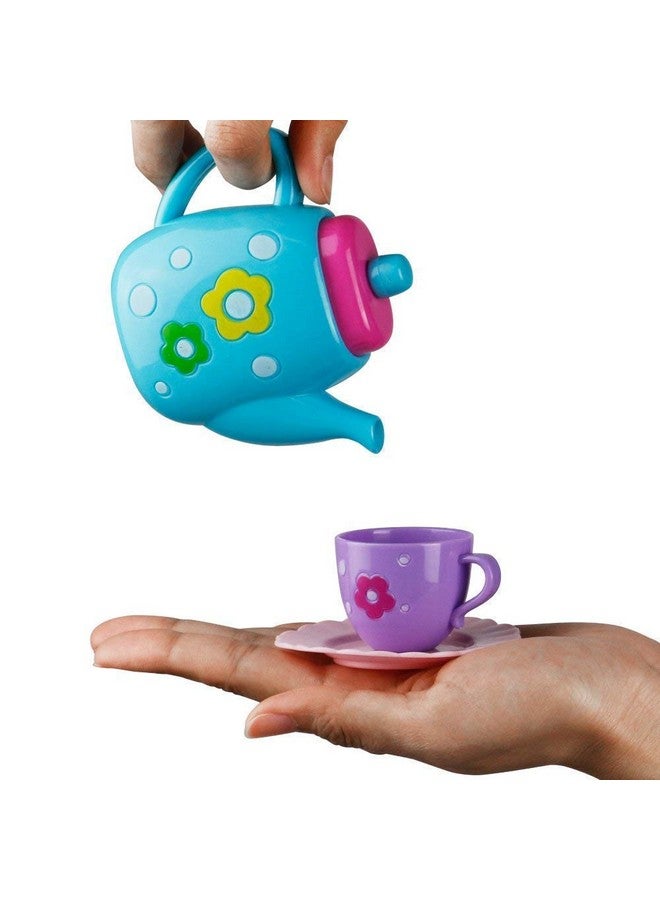 SUPER TOY Plastic Tea Party Pretend Play Kitchen Set with Food Toy for Kids Including Dessert Carrying Case Tea Set for Girls Birthday Toddler Gifts Age 3-12, Multicolor - Image 2