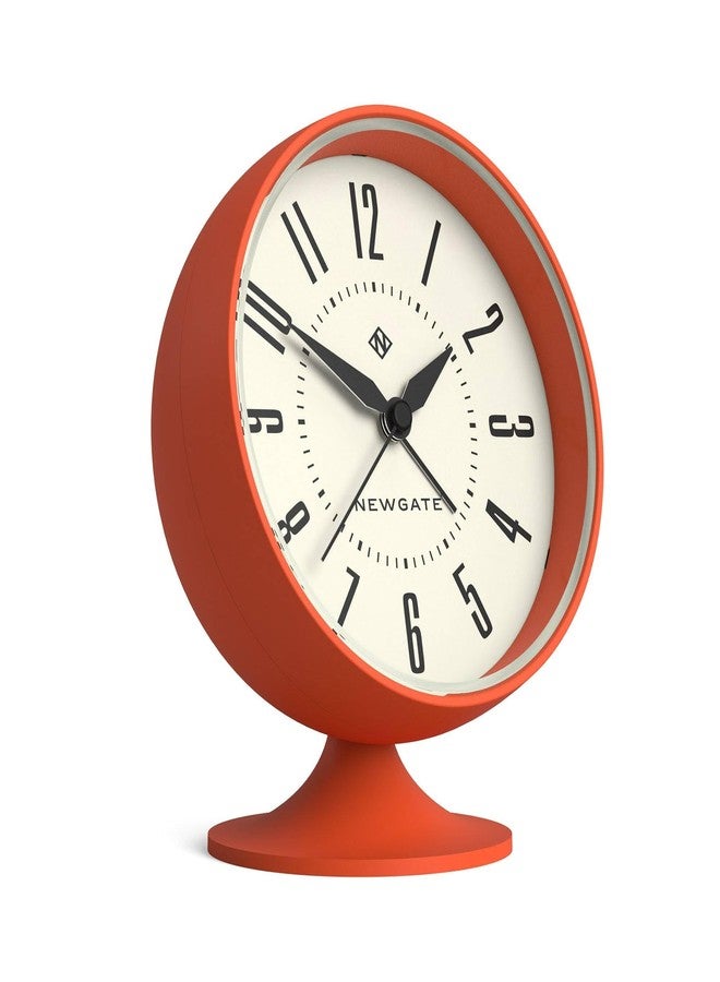 NEWGATE® Spheric Alarm Clock | Iconic Dome Retro Design | Orange Soft Rubberised Finish | Ideal for Bedside, Desk or Shelf | Mid Century Bedroom & Office Accessory - Image 2