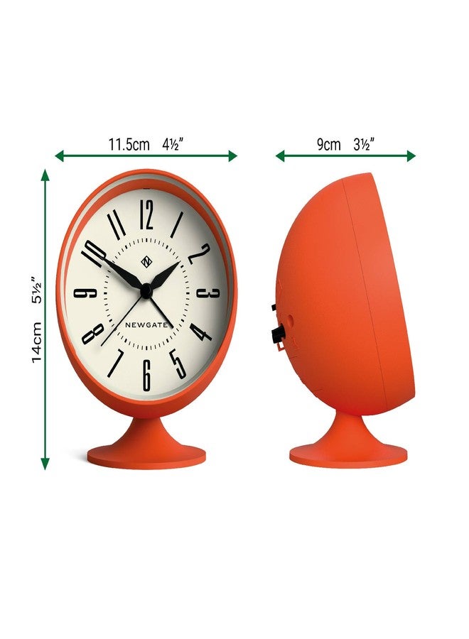 NEWGATE® Spheric Alarm Clock | Iconic Dome Retro Design | Orange Soft Rubberised Finish | Ideal for Bedside, Desk or Shelf | Mid Century Bedroom & Office Accessory - Image 4