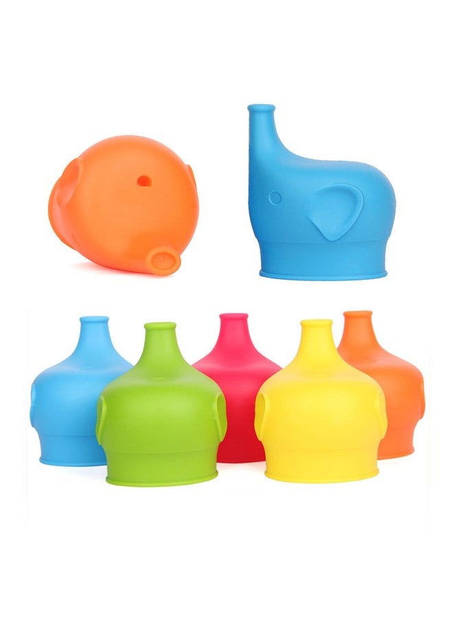 VEAGINS 5 Pack Silicone Sippy Cup Lids, Soft Spout Sippy Cups, Reusable Silicone Lids for Cups - Image 4