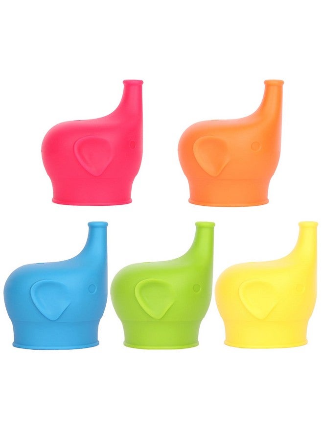 VEAGINS 5 Pack Silicone Sippy Cup Lids, Soft Spout Sippy Cups, Reusable Silicone Lids for Cups - Image 1