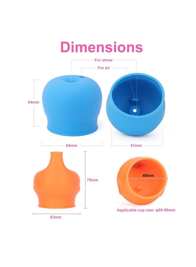 VEAGINS 5 Pack Silicone Sippy Cup Lids, Soft Spout Sippy Cups, Reusable Silicone Lids for Cups - Image 2