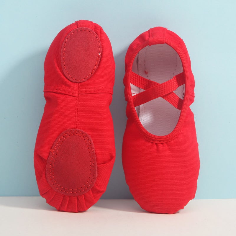 Generic Kids No-Tie Ballet Slipper Soft Sole Dance Shoes Tie-free Red