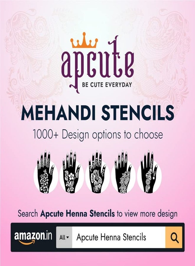 Apcute 18pc Combo Pack Mehandi Stencil Sticker, Mehendi stencil bridal, Tatoo Heena Mehndi Design Sticker for Women, Girls and Kids, Quick and Easy to use - 18PC-145-146-185-186 - Image 5