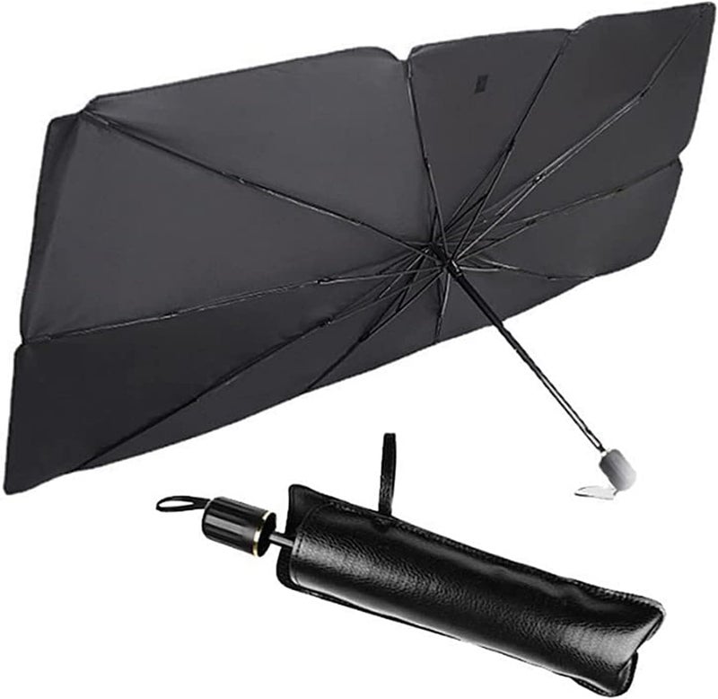 Foldable Car Windshield Sun Shade Umbrella, UV Rays Blocker, 122x65cm, Vehicle Interior Protector, Compatible with Cars SUVs Trucks
