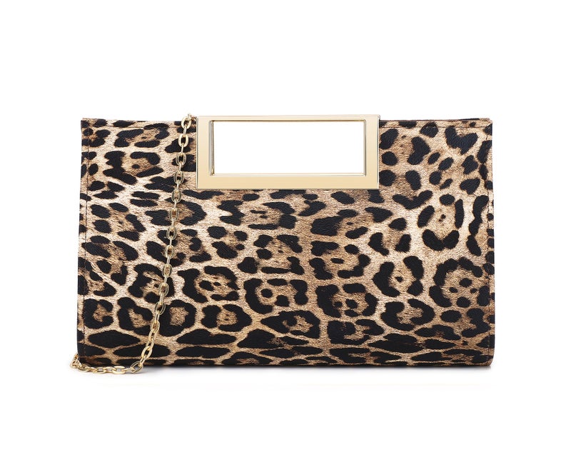 MUDUO Women Clutch Purse Fashion PU leather handbag/shoulder bag women's eveing bag Christmas gift. (Leopard print-620) - Image 3