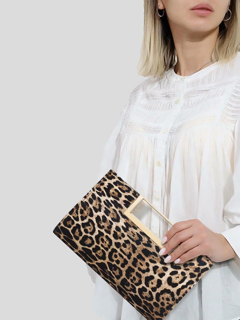 MUDUO Women Clutch Purse Fashion PU leather handbag/shoulder bag women's eveing bag Christmas gift. (Leopard print-620) - Image 2