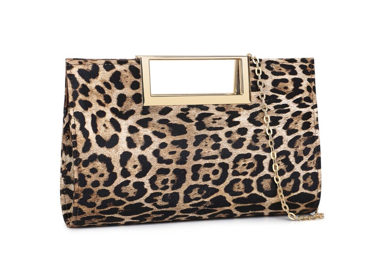 MUDUO Women Clutch Purse Fashion PU leather handbag/shoulder bag women's eveing bag Christmas gift. (Leopard print-620) - Image 1