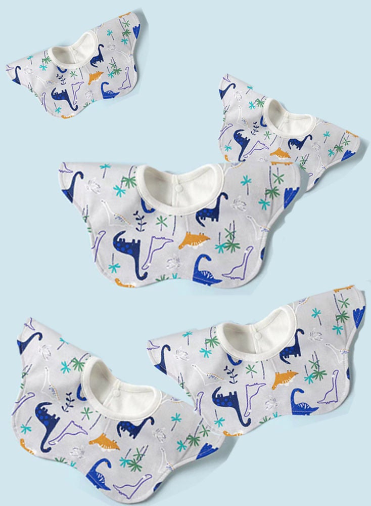 Shuer 5 Pieces Mother Baby Supplies Baby Saliva Towel Cotton Waterproof Baby Petal Bib - Image 1