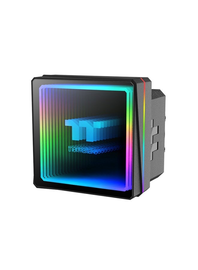 Thermaltake TH240 V3 ARGB Sync 240mm AIO Liquid CPU Cooler – Dual 120mm PWM Fans, Infinity Mirror Pump, 27mm Radiator, 355W TDP, Intel & AMD Compatible, Black | CL-W465-PL12SW-A - Image 2